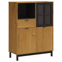 KREDENS Z PRZESZKLONYMI DRZWIAMI FLAM 92X40X122,5CM SOSNA