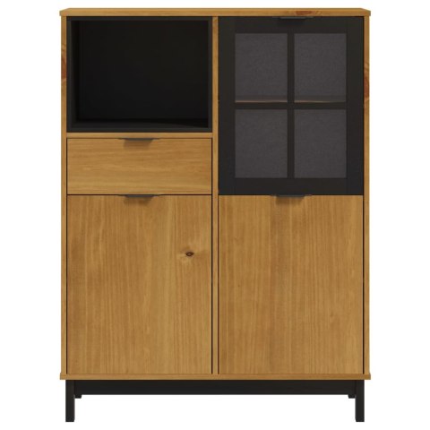 KREDENS Z PRZESZKLONYMI DRZWIAMI FLAM 92X40X122,5CM SOSNA