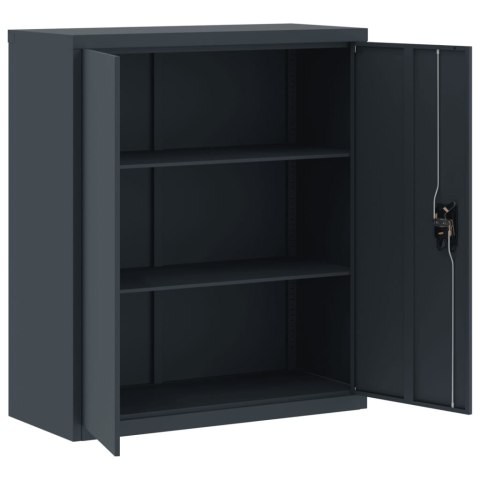 SZAFKA NA DOKUMENTY ANTRACYTOWA 90X40X105CM STALOWA