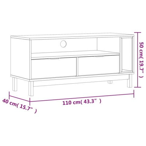 SZAFKA POD TV FLAM 110X40X50CM DREWNO SOSNOWE