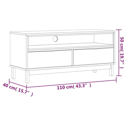 SZAFKA POD TV FLAM 110X40X50CM DREWNO SOSNOWE