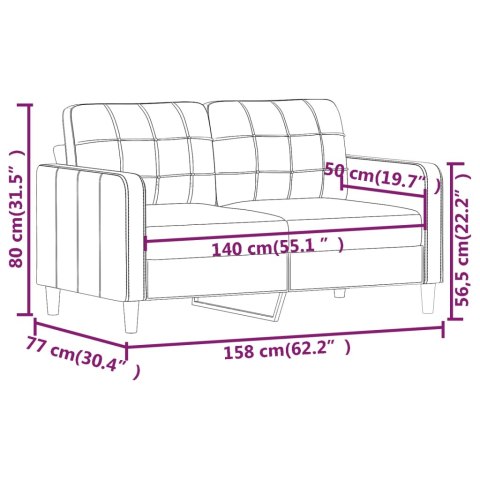 2-OSOBOWA SOFA KOLOR CAPPUCCINO 140CM SZTUCZNA SKÓRA