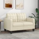 2-OSOBOWA SOFA KREMOWY 120CM SZTUCZNA SKÓRA