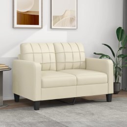 2-OSOBOWA SOFA KREMOWY 120CM SZTUCZNA SKÓRA