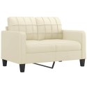 2-OSOBOWA SOFA KREMOWY 120CM SZTUCZNA SKÓRA