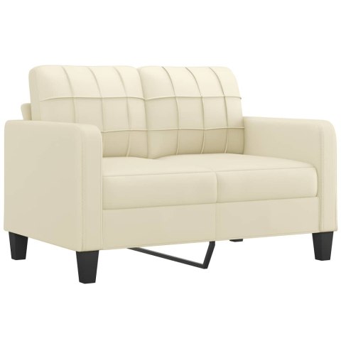2-OSOBOWA SOFA KREMOWY 120CM SZTUCZNA SKÓRA