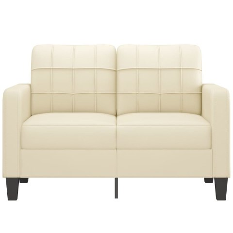 2-OSOBOWA SOFA KREMOWY 120CM SZTUCZNA SKÓRA