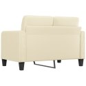 2-OSOBOWA SOFA KREMOWY 120CM SZTUCZNA SKÓRA