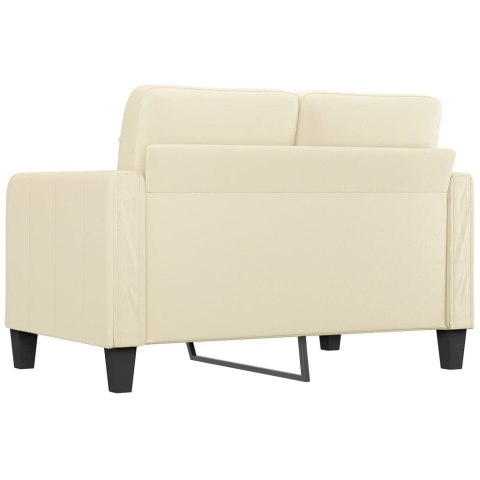 2-OSOBOWA SOFA KREMOWY 120CM SZTUCZNA SKÓRA