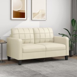 2-OSOBOWA SOFA KREMOWY 140CM SZTUCZNA SKÓRA