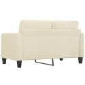 2-OSOBOWA SOFA KREMOWY 140CM SZTUCZNA SKÓRA