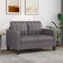 2-OSOBOWA SOFA SZARY 120CM SZTUCZNA SKÓRA