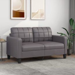 2-OSOBOWA SOFA SZARY 140CM SZTUCZNA SKÓRA