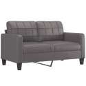 2-OSOBOWA SOFA SZARY 140CM SZTUCZNA SKÓRA