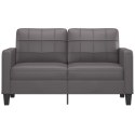 2-OSOBOWA SOFA SZARY 140CM SZTUCZNA SKÓRA