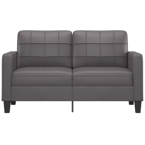 2-OSOBOWA SOFA SZARY 140CM SZTUCZNA SKÓRA