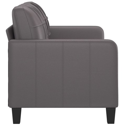 2-OSOBOWA SOFA SZARY 140CM SZTUCZNA SKÓRA