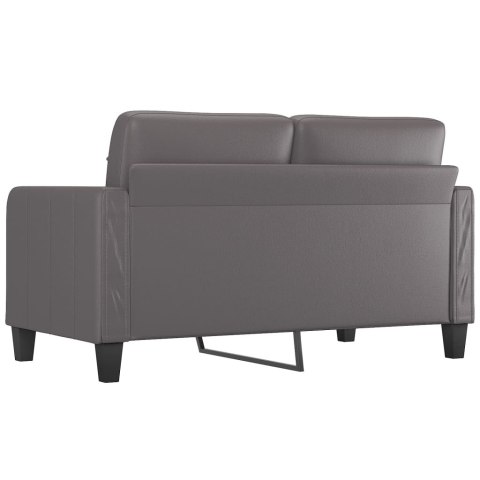 2-OSOBOWA SOFA SZARY 140CM SZTUCZNA SKÓRA