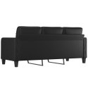 3-OSOBOWA SOFA CZARNA 180CM OBITA SZTUCZNĄ SKÓRĄ