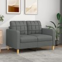 SOFA 2-OSOBOWA CIEMNOSZARA 120CM TAPICEROWANA TKANINĄ
