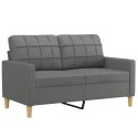 SOFA 2-OSOBOWA CIEMNOSZARA 120CM TAPICEROWANA TKANINĄ