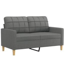 SOFA 2-OSOBOWA CIEMNOSZARA 120CM TAPICEROWANA TKANINĄ