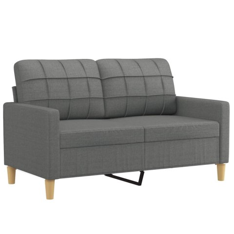 SOFA 2-OSOBOWA CIEMNOSZARA 120CM TAPICEROWANA TKANINĄ