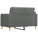 SOFA 2-OSOBOWA CIEMNOSZARA 120CM TAPICEROWANA TKANINĄ