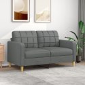 SOFA 2-OSOBOWA CIEMNOSZARA 140CM TAPICEROWANA TKANINĄ