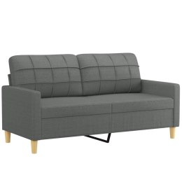 SOFA 2-OSOBOWA CIEMNOSZARA 140CM TAPICEROWANA TKANINĄ