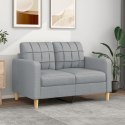 SOFA 2-OSOBOWA JASNOSZARA 120CM TAPICEROWANA TKANINĄ
