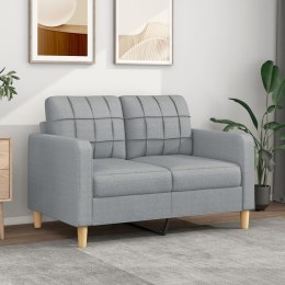 SOFA 2-OSOBOWA JASNOSZARA 120CM TAPICEROWANA TKANINĄ