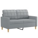 SOFA 2-OSOBOWA JASNOSZARA 120CM TAPICEROWANA TKANINĄ