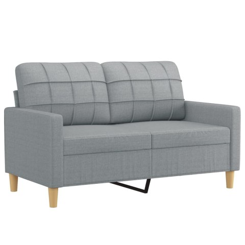 SOFA 2-OSOBOWA JASNOSZARA 120CM TAPICEROWANA TKANINĄ