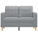 SOFA 2-OSOBOWA JASNOSZARA 120CM TAPICEROWANA TKANINĄ
