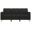 SOFA 3-OSOBOWA CZARNA 180CM TAPICEROWANA TKANINĄ