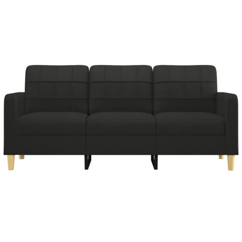 SOFA 3-OSOBOWA CZARNA 180CM TAPICEROWANA TKANINĄ