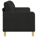SOFA 3-OSOBOWA CZARNA 180CM TAPICEROWANA TKANINĄ