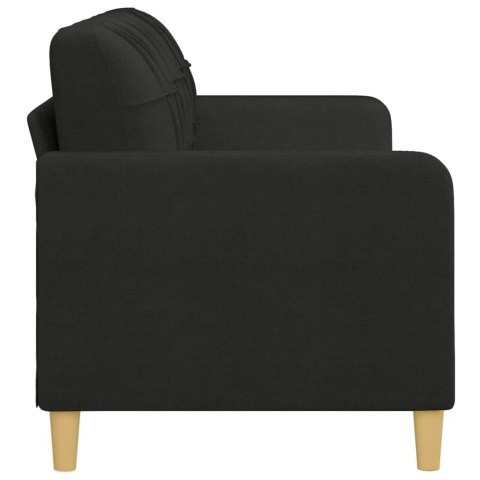 SOFA 3-OSOBOWA CZARNA 180CM TAPICEROWANA TKANINĄ