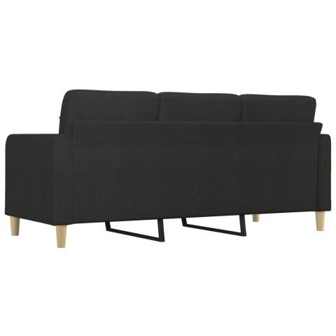 SOFA 3-OSOBOWA CZARNA 180CM TAPICEROWANA TKANINĄ