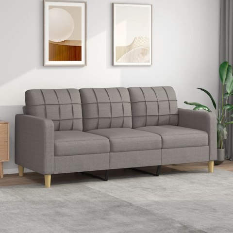 SOFA 3-OSOBOWA KOLOR TAUPE 180CM TAPICEROWANA TKANINĄ