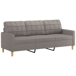 SOFA 3-OSOBOWA KOLOR TAUPE 180CM TAPICEROWANA TKANINĄ