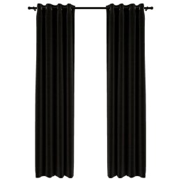 ZASŁONY STYLIZOWANE NA LNIANE 2 SZT ANTRACYT 140X225CM