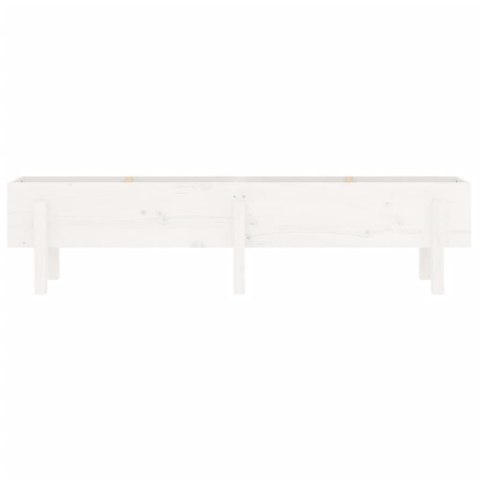 DONICA OGRODOWA NA NÓŻKACH BIAŁA 160X30X38CM DREWNO SOSNOWE