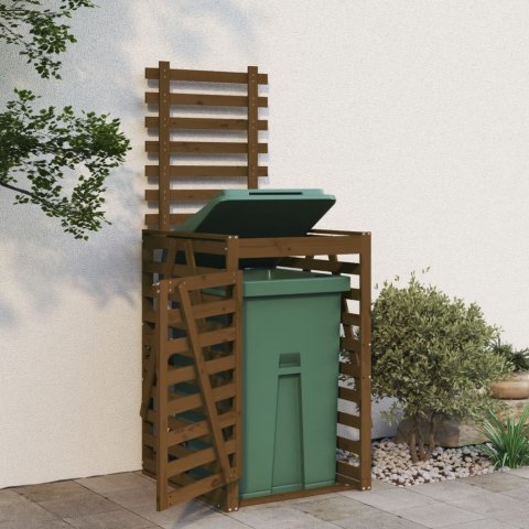 OBUDOWA KOSZA NA ŚMIECI MIODOWY BRĄZ 84X90X128,5CM SOSNA