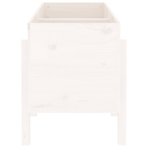 DONICA OGRODOWA NA NÓŻKACH BIAŁA 121X50X57CM DREWNO SOSNOWE