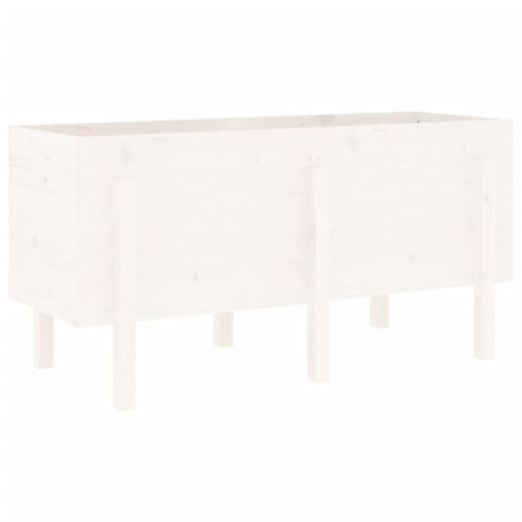 DONICA OGRODOWA NA NÓŻKACH BIAŁA 121X50X57CM DREWNO SOSNOWE