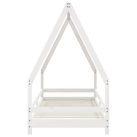 RAMA ŁÓŻKA DLA DZIECI BIAŁA 80X200CM DREWNO SOSNOWE