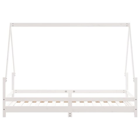 RAMA ŁÓŻKA DLA DZIECI BIAŁA 90X190CM DREWNO SOSNOWE