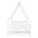 RAMA ŁÓŻKA DLA DZIECI BIAŁA 90X190CM DREWNO SOSNOWE